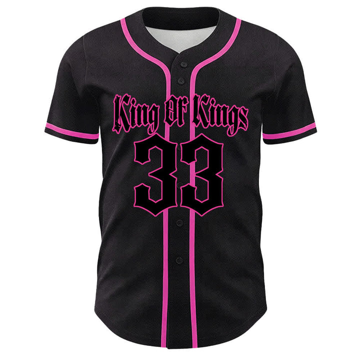Christianartworkshop King Of Kings Nummer 33 Jesus trägt Kreuz Unisex Baseballtrikot - Rosa - 5XL - image 21