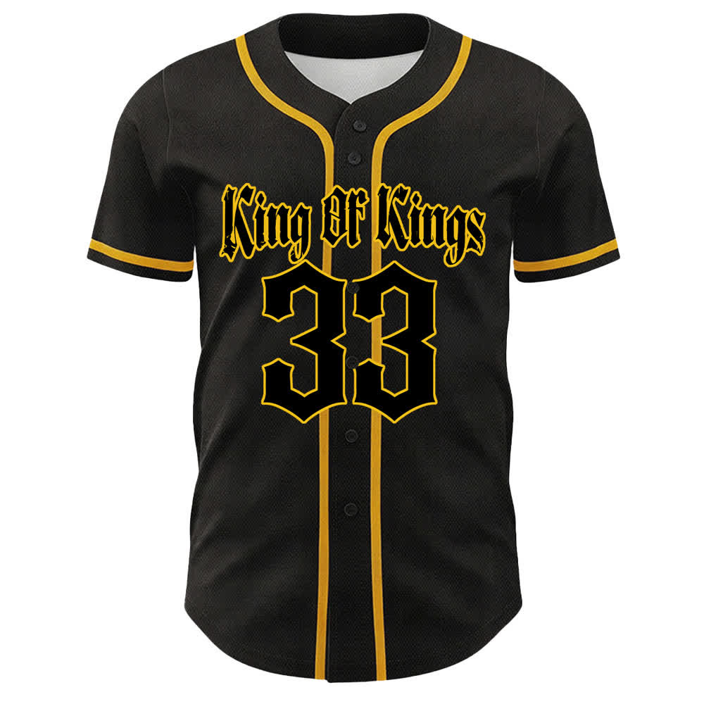 Christianartworkshop King Of Kings Nummer 33 Jesus trägt Kreuz Unisex Baseballtrikot - image 1