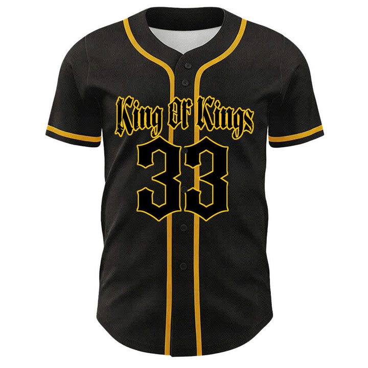 Christianartworkshop King Of Kings Nummer 33 Jesus trägt Kreuz Unisex Baseballtrikot - image 1