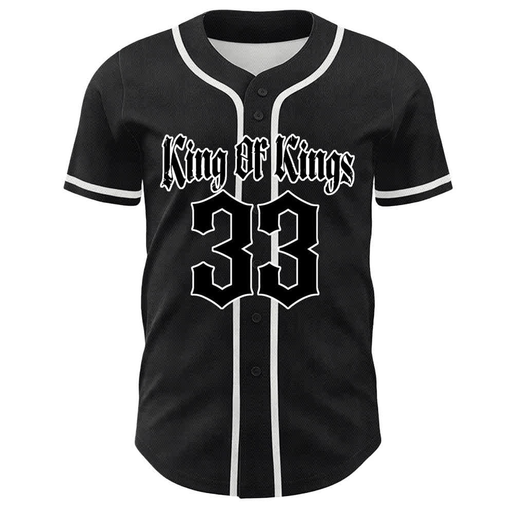 Christianartworkshop King Of Kings Nummer 33 Jesus trägt Kreuz Unisex Baseballtrikot - image 4