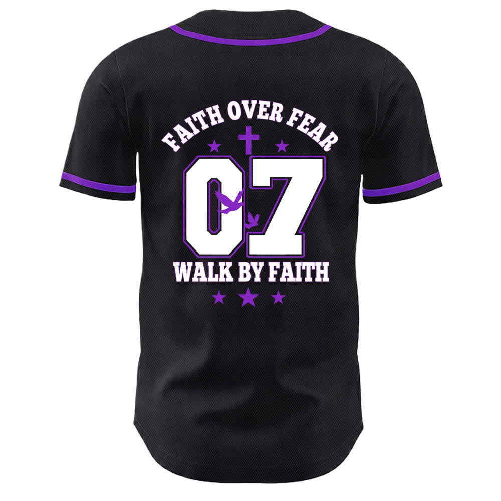 Christianartworkshop Glaube statt Angst Gehe an der Angst vorbei Nummer 07 Taubenkreuz Unisex-Baseballtrikot - image 20