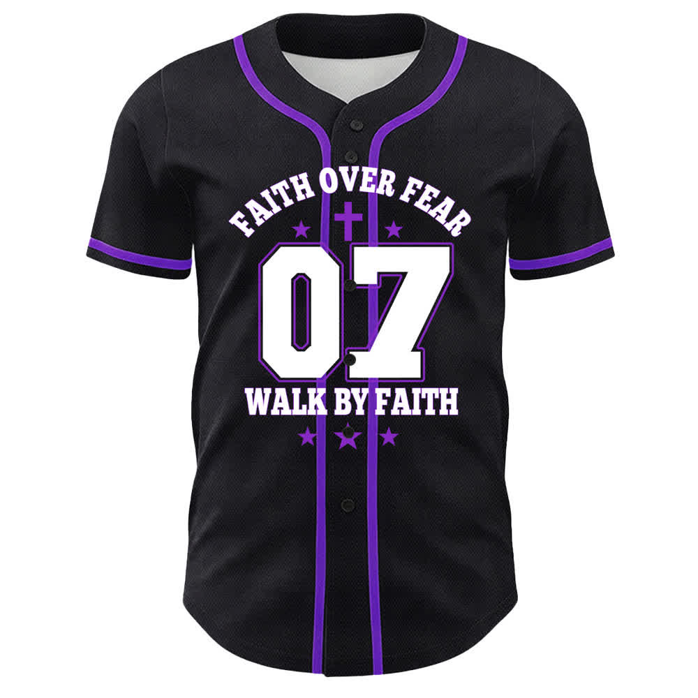 Christianartworkshop Glaube statt Angst Gehe an der Angst vorbei Nummer 07 Taubenkreuz Unisex-Baseballtrikot - image 19