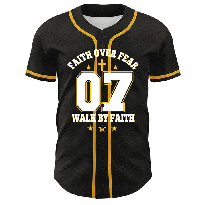 Christianartworkshop Glaube statt Angst Gehe an der Angst vorbei Nummer 07 Taubenkreuz Unisex-Baseballtrikot - image 1