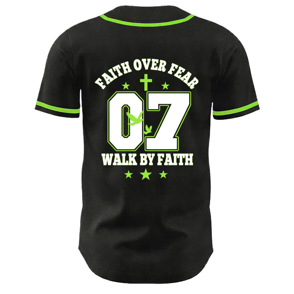 Christianartworkshop Glaube statt Angst Gehe an der Angst vorbei Nummer 07 Taubenkreuz Unisex-Baseballtrikot - image 17