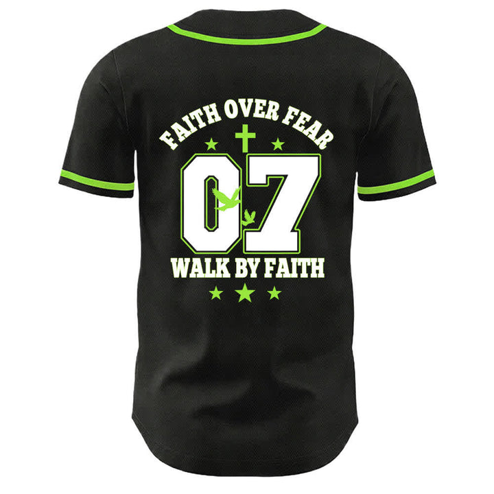 Christianartworkshop Glaube statt Angst Gehe an der Angst vorbei Nummer 07 Taubenkreuz Unisex-Baseballtrikot - image 17