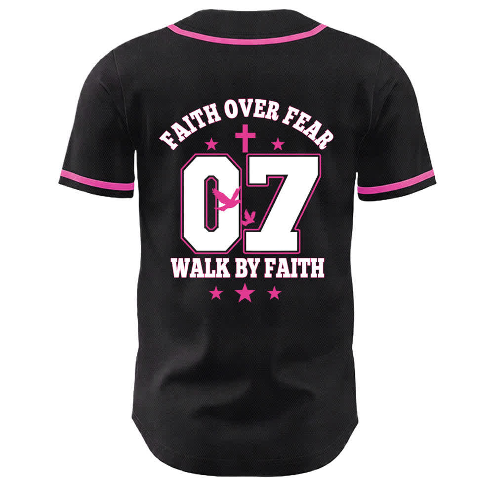 Christianartworkshop Glaube statt Angst Gehe an der Angst vorbei Nummer 07 Taubenkreuz Unisex-Baseballtrikot - image 23