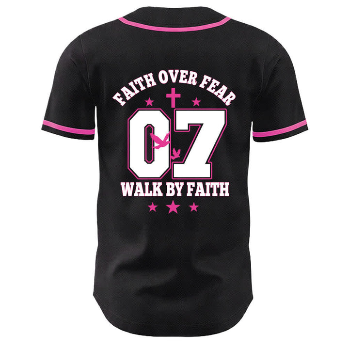 Christianartworkshop Glaube statt Angst Gehe an der Angst vorbei Nummer 07 Taubenkreuz Unisex-Baseballtrikot - image 23