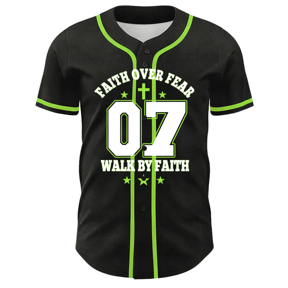 Christianartworkshop Glaube statt Angst Gehe an der Angst vorbei Nummer 07 Taubenkreuz Unisex-Baseballtrikot - image 16