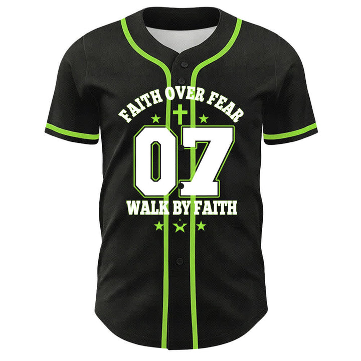 Christianartworkshop Glaube statt Angst Gehe an der Angst vorbei Nummer 07 Taubenkreuz Unisex-Baseballtrikot - image 16