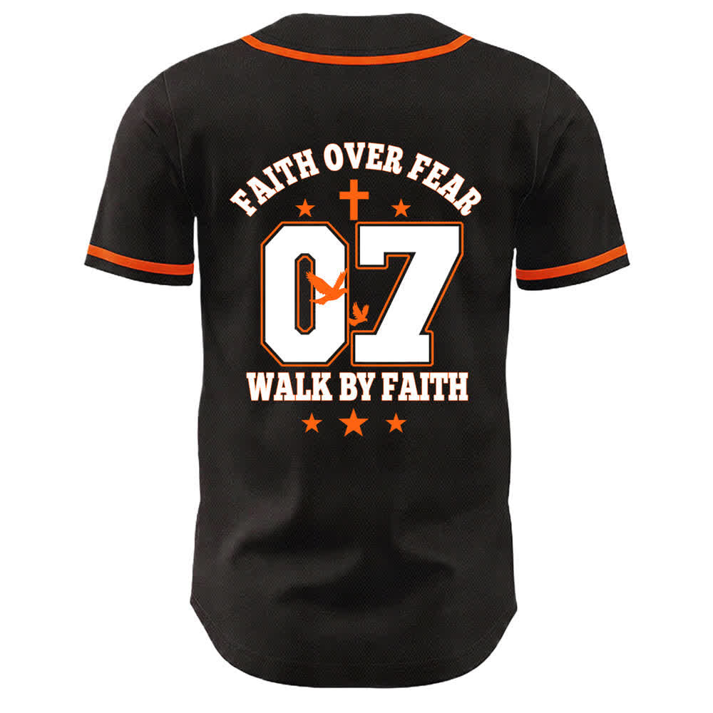 Christianartworkshop Glaube statt Angst Gehe an der Angst vorbei Nummer 07 Taubenkreuz Unisex-Baseballtrikot - image 11