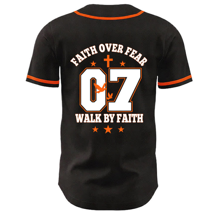 Christianartworkshop Glaube statt Angst Gehe an der Angst vorbei Nummer 07 Taubenkreuz Unisex-Baseballtrikot - image 11