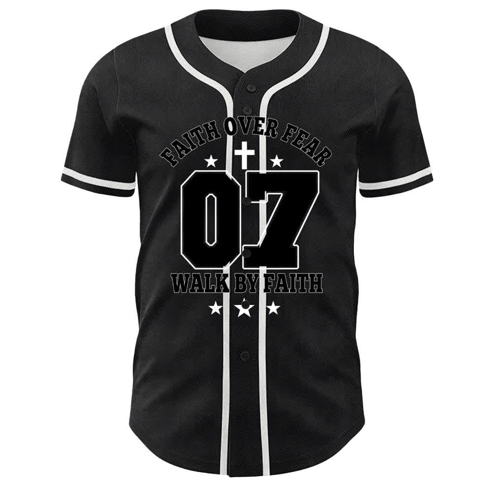 Christianartworkshop Glaube statt Angst Gehe an der Angst vorbei Nummer 07 Taubenkreuz Unisex-Baseballtrikot - image 4