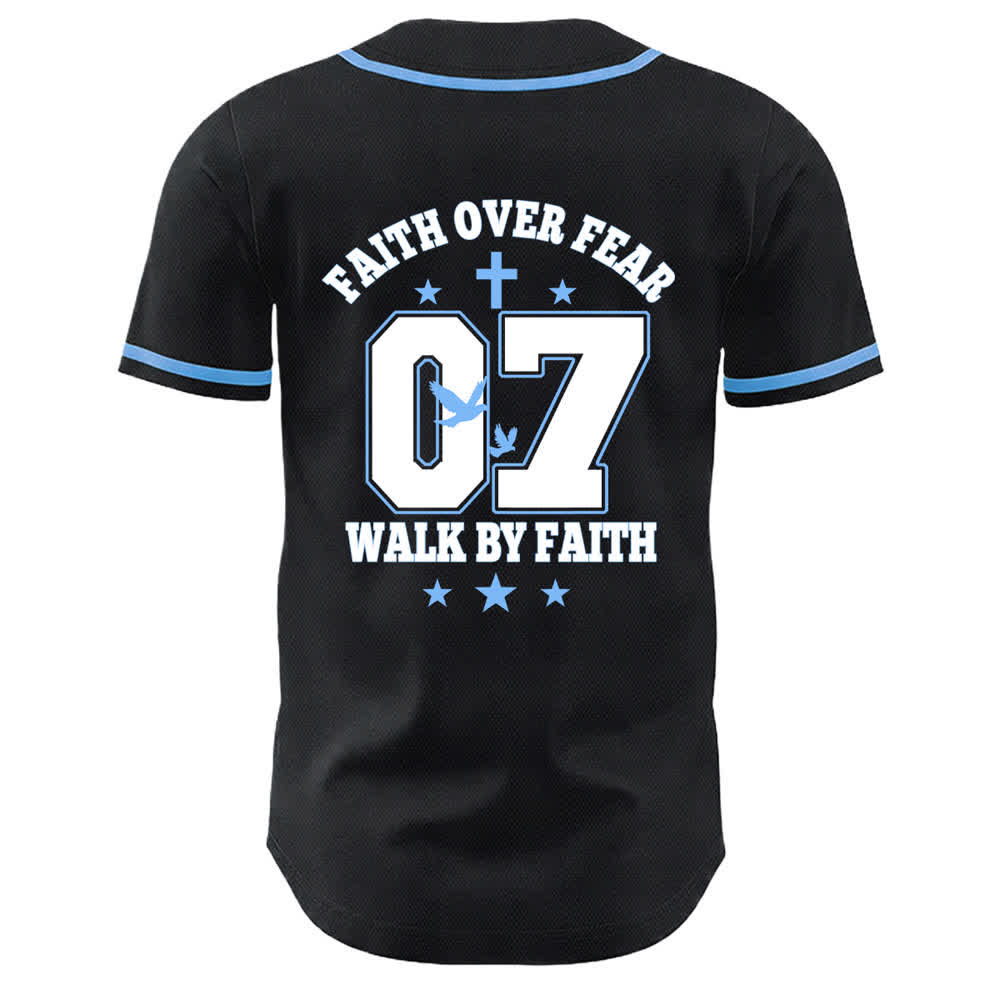 Christianartworkshop Glaube statt Angst Gehe an der Angst vorbei Nummer 07 Taubenkreuz Unisex-Baseballtrikot - image 14
