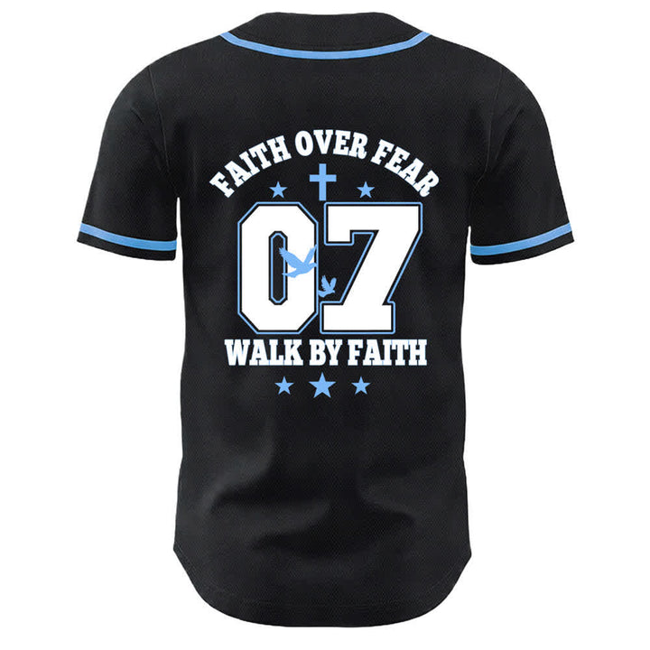 Christianartworkshop Glaube statt Angst Gehe an der Angst vorbei Nummer 07 Taubenkreuz Unisex-Baseballtrikot - image 14