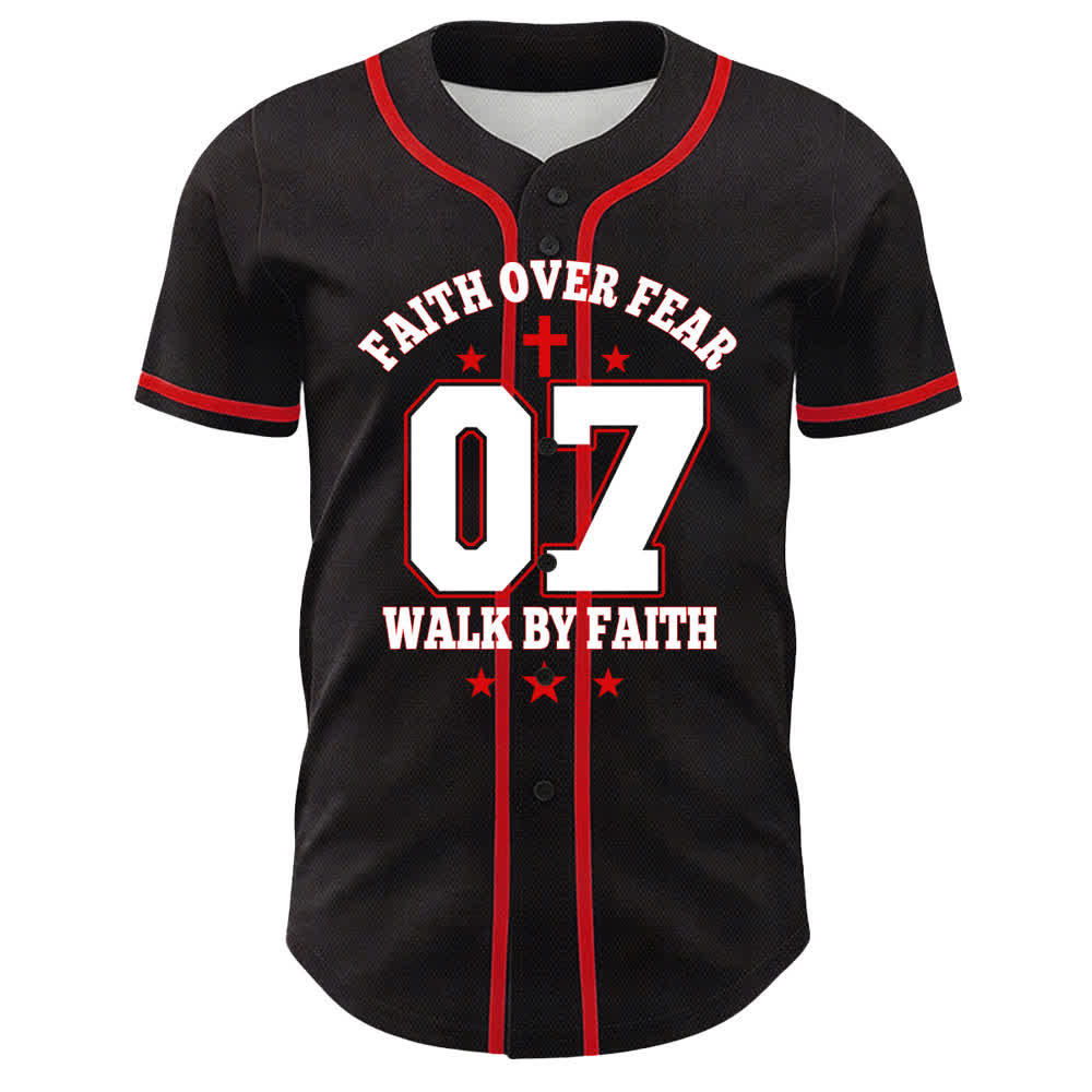 Christianartworkshop Glaube statt Angst Gehe an der Angst vorbei Nummer 07 Taubenkreuz Unisex-Baseballtrikot - image 7