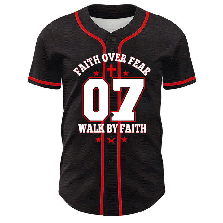 Christianartworkshop Glaube statt Angst Gehe an der Angst vorbei Nummer 07 Taubenkreuz Unisex-Baseballtrikot - image 7
