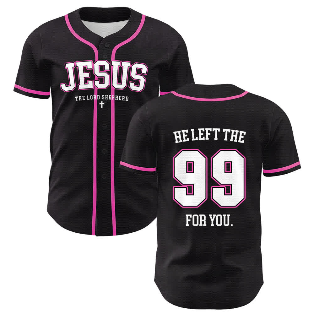 Christianartworkshop Jesus He Left The 99 For You Unisex Baseball Jersey - Rosa - 5XL - image 9