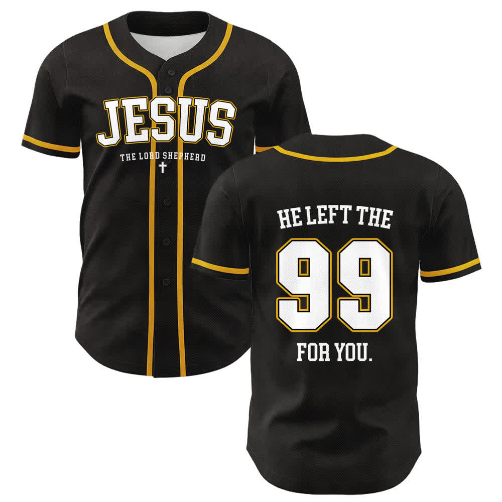 Christianartworkshop Jesus He Left The 99 For You Unisex Baseball Jersey - Gelb - 5XL - image 0