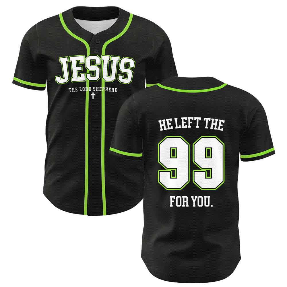 Christianartworkshop Jesus He Left The 99 For You Unisex Baseball Jersey - Hellgrün - 5XL - image 18
