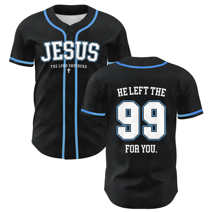Christianartworkshop Jesus He Left The 99 For You Unisex Baseball Jersey - Blau - 5XL - image 3