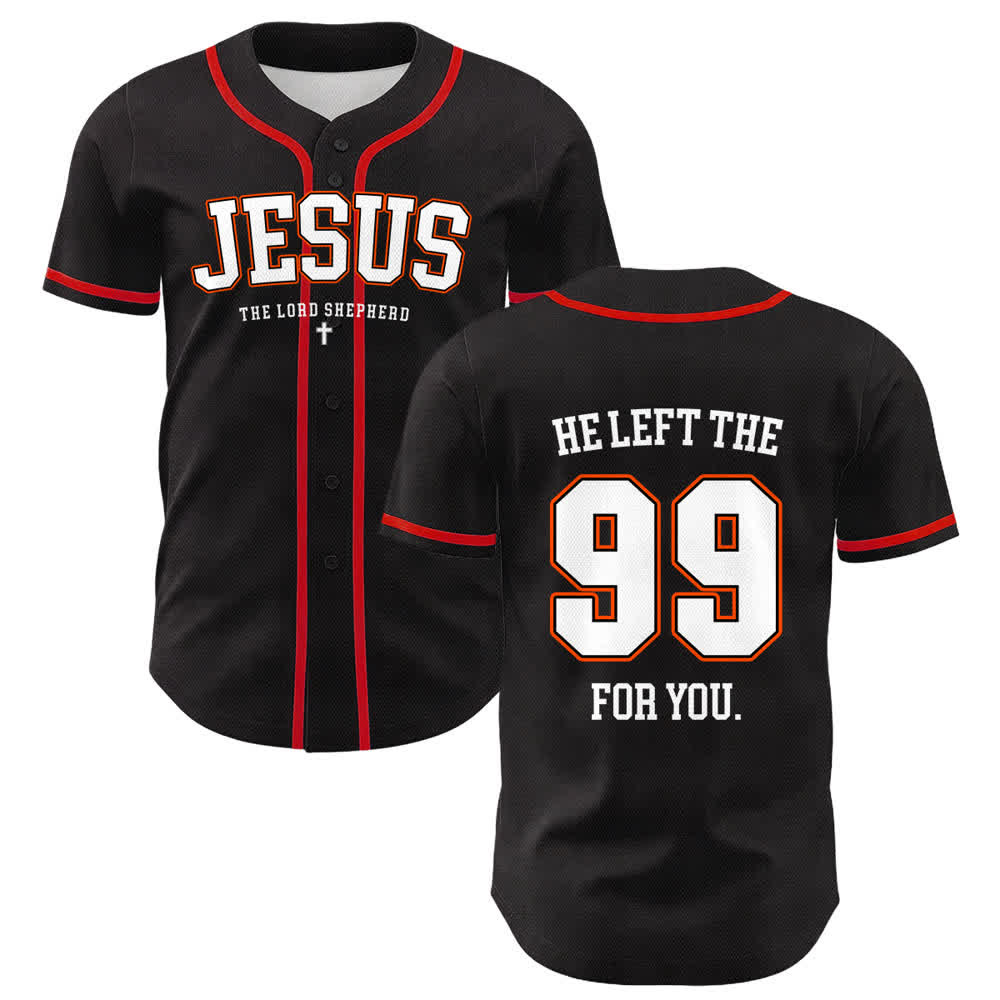 Christianartworkshop Jesus He Left The 99 For You Unisex Baseball Jersey - Rot - 5XL - image 12