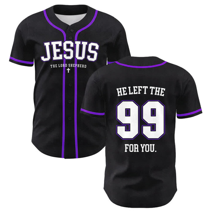 Christianartworkshop Jesus He Left The 99 For You Unisex Baseball Jersey - Lila - 5XL - image 21