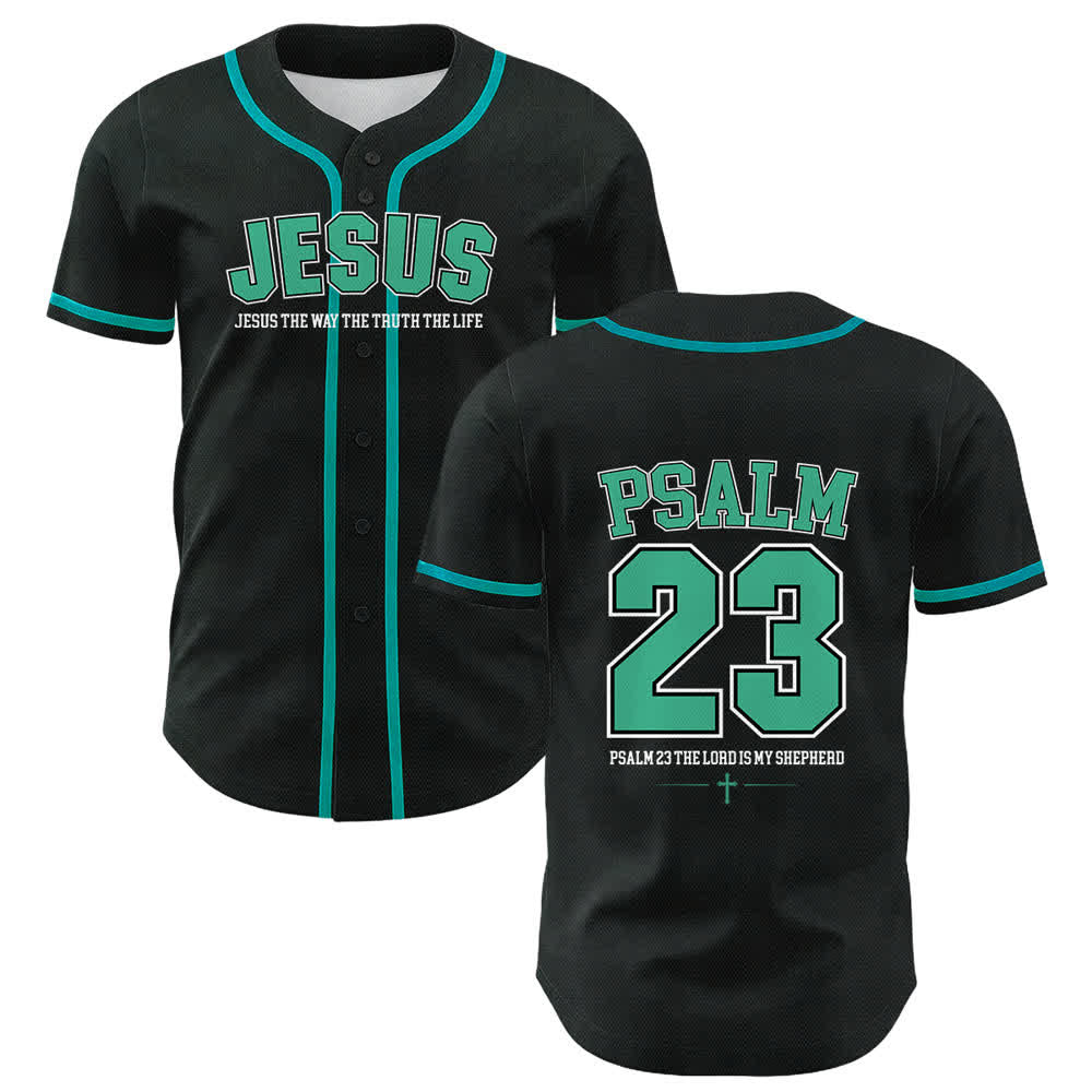 Christianartworkshop Jesus Psalm 23 Der Herr ist mein Hirte Unisex Baseballtrikot - Dunkelgrün - 5XL - image 24