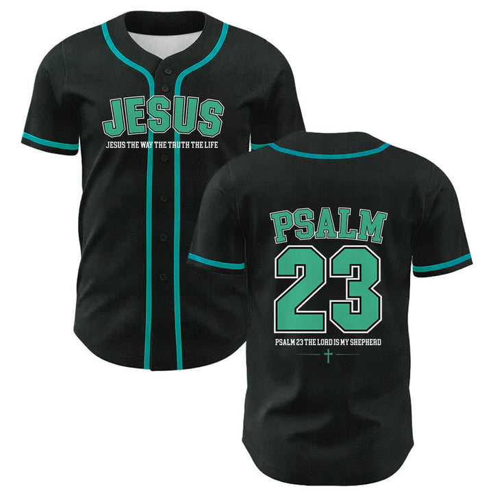 Christianartworkshop Jesus Psalm 23 Der Herr ist mein Hirte Unisex Baseballtrikot - Dunkelgrün - 5XL - image 24