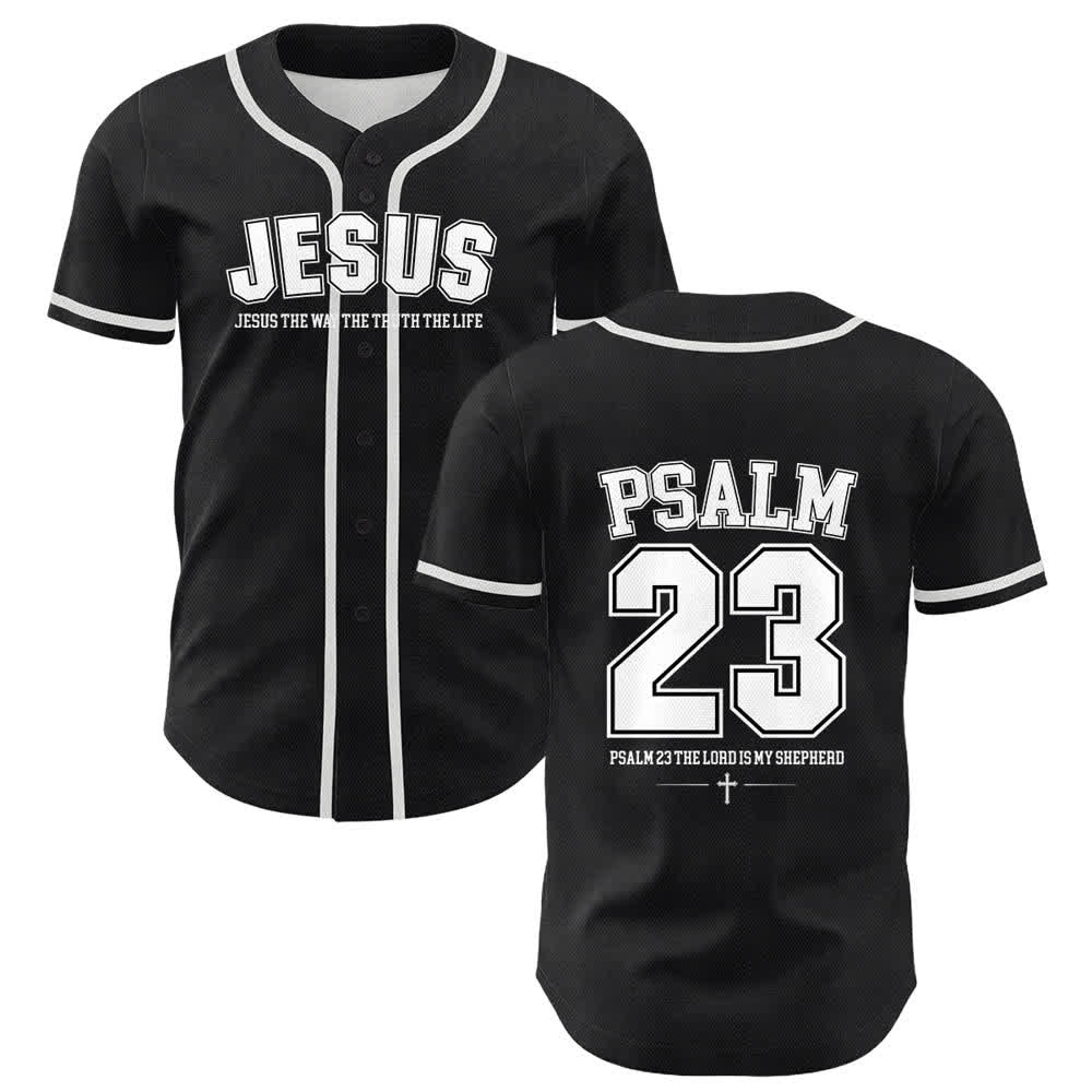Christianartworkshop Jesus Psalm 23 Der Herr ist mein Hirte Unisex Baseballtrikot - Weiß - 5XL - image 6