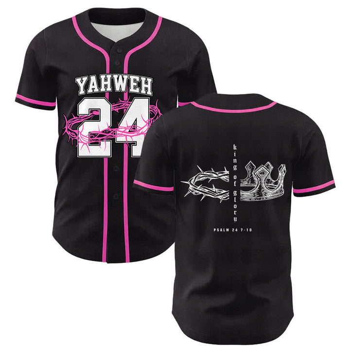 Christianartworkshop Jahwe 24 König der Herrlichkeit Psalm 24 Unisex-Baseballtrikot - Rosa - 5XL - image 6
