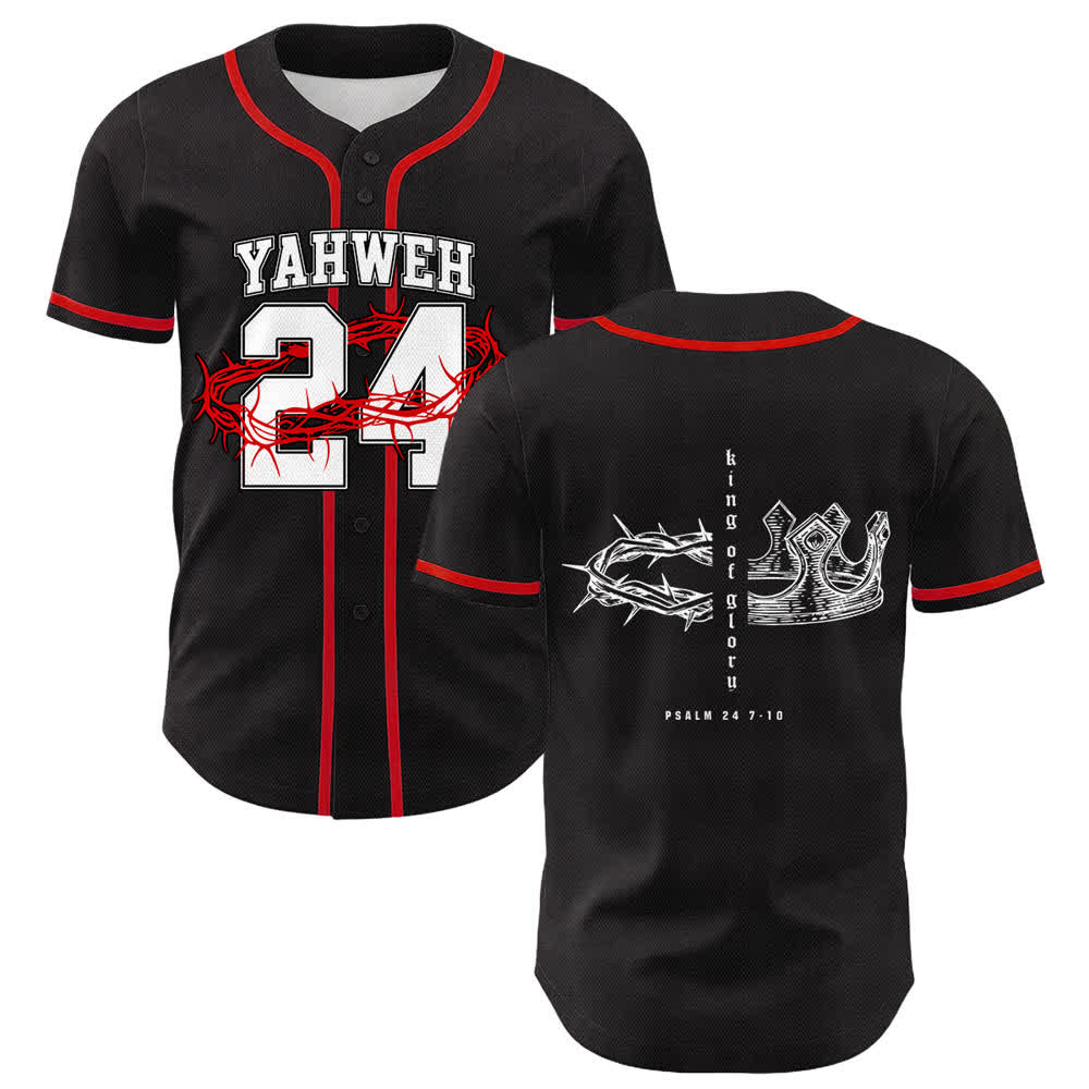 Christianartworkshop Jahwe 24 König der Herrlichkeit Psalm 24 Unisex-Baseballtrikot - Rot - 5XL - image 9