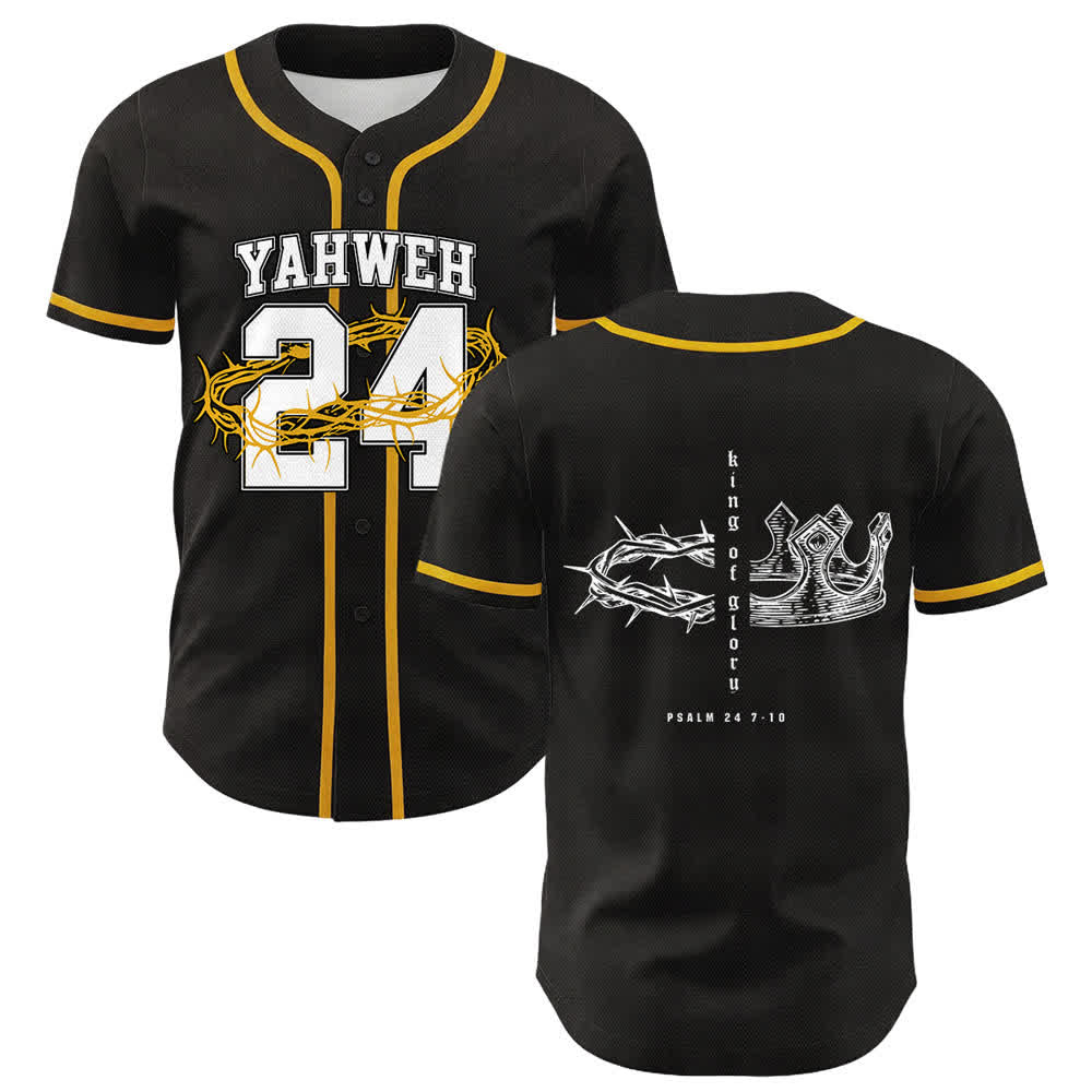 Christianartworkshop Jahwe 24 König der Herrlichkeit Psalm 24 Unisex-Baseballtrikot - Gelb - 5XL - image 3