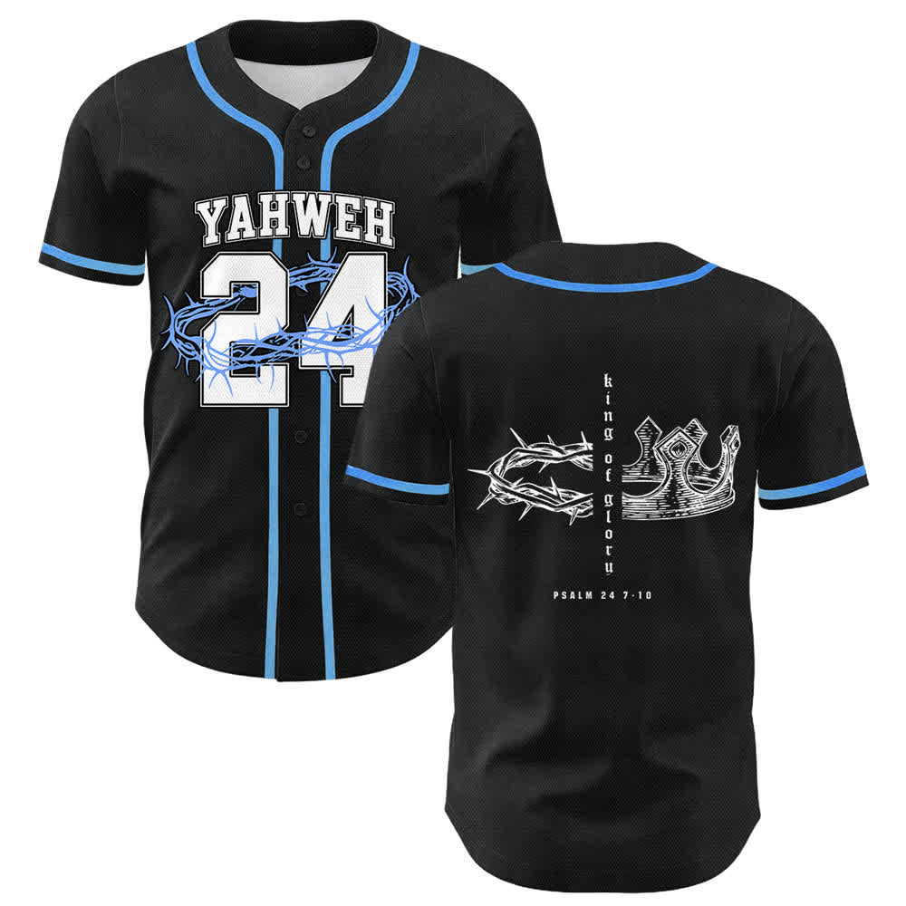 Christianartworkshop Jahwe 24 König der Herrlichkeit Psalm 24 Unisex-Baseballtrikot - Blau - 5XL - image 0
