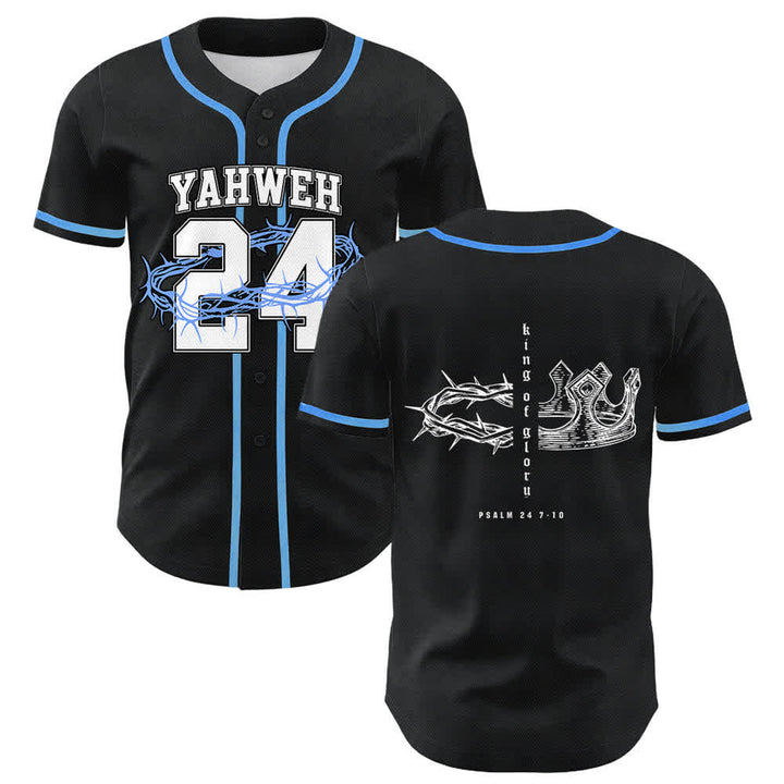 Christianartworkshop Jahwe 24 König der Herrlichkeit Psalm 24 Unisex-Baseballtrikot - Blau - 5XL - image 0