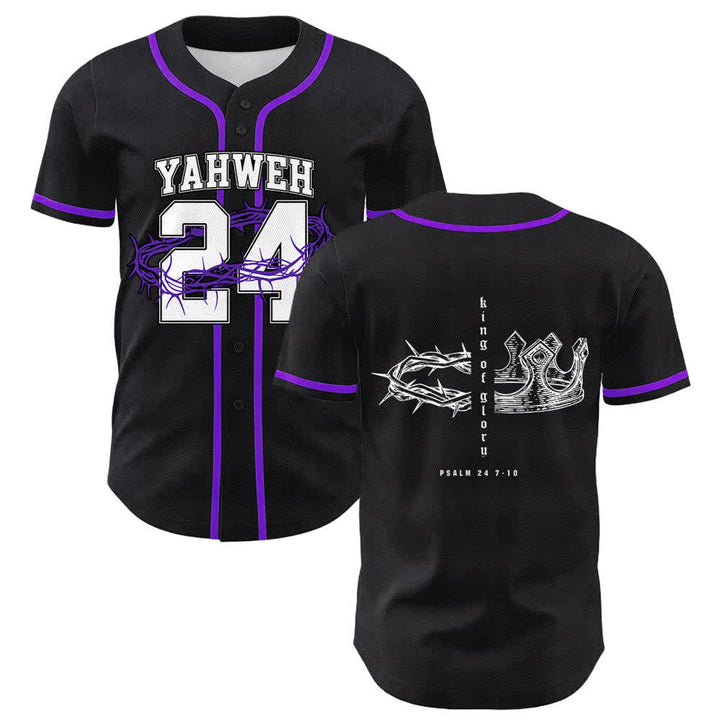 Christianartworkshop Jahwe 24 König der Herrlichkeit Psalm 24 Unisex-Baseballtrikot - Lila - 5XL - image 21