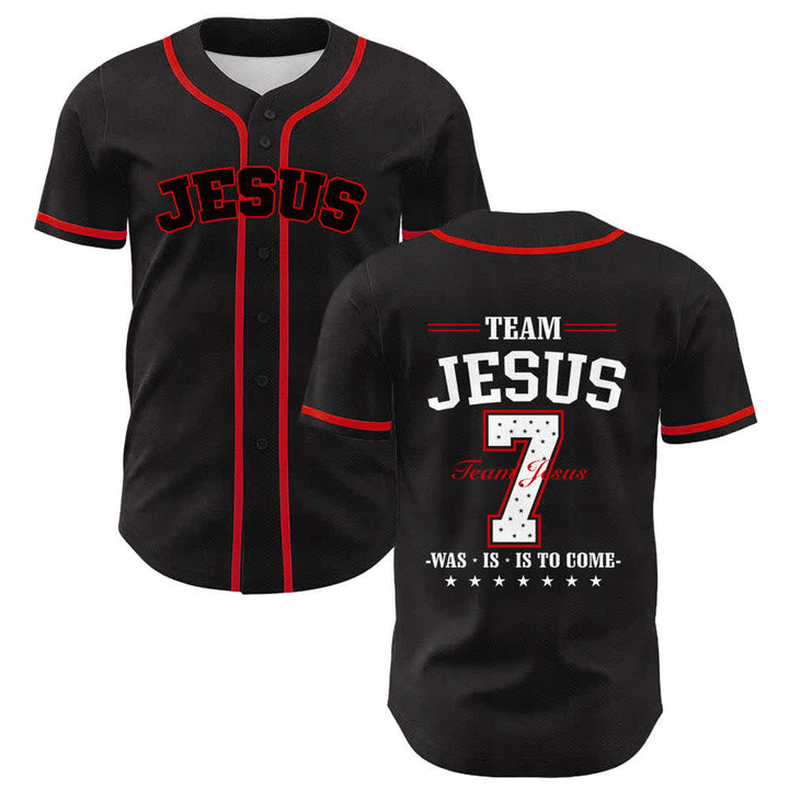 Christianartworkshop Team Jesus Nummer 7 Was Ist Ist Kommt Unisex Baseballtrikot - Rot - 5XL - image 12