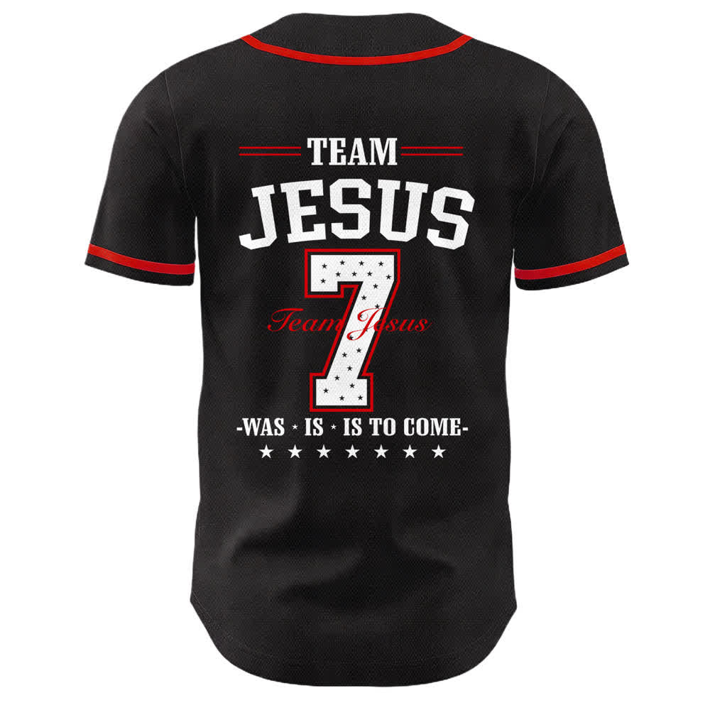 Christianartworkshop Team Jesus Nummer 7 Was Ist Ist Kommt Unisex Baseballtrikot - image 13