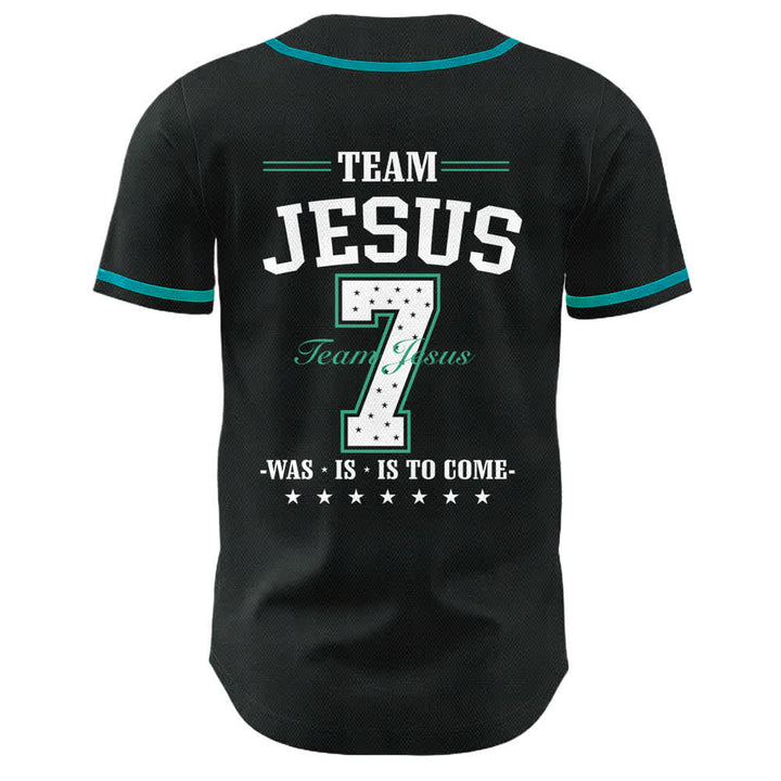 Christianartworkshop Team Jesus Nummer 7 Was Ist Ist Kommt Unisex Baseballtrikot - image 25