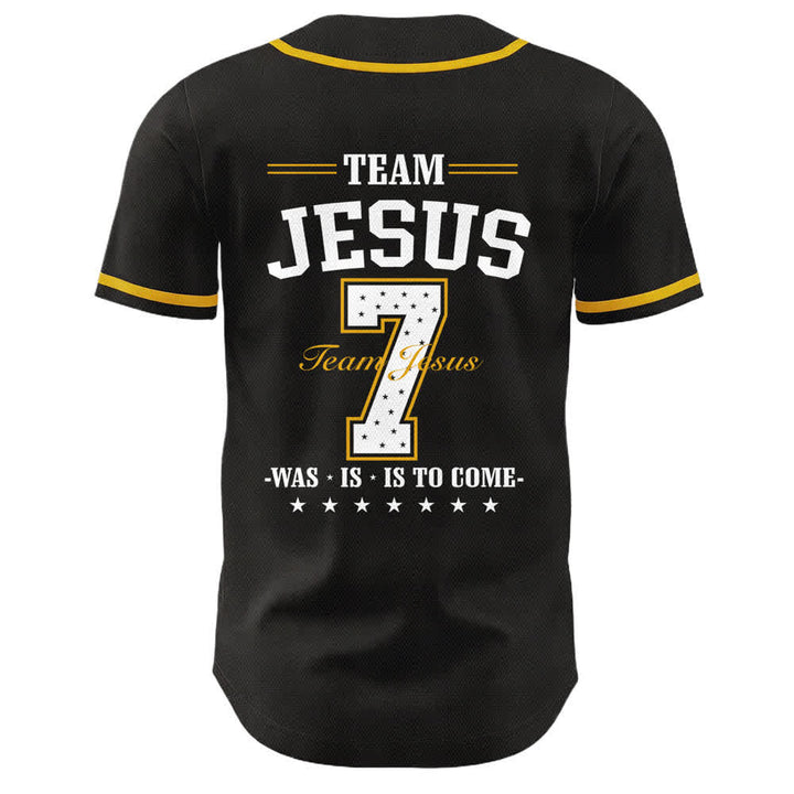 Christianartworkshop Team Jesus Nummer 7 Was Ist Ist Kommt Unisex Baseballtrikot - image 4