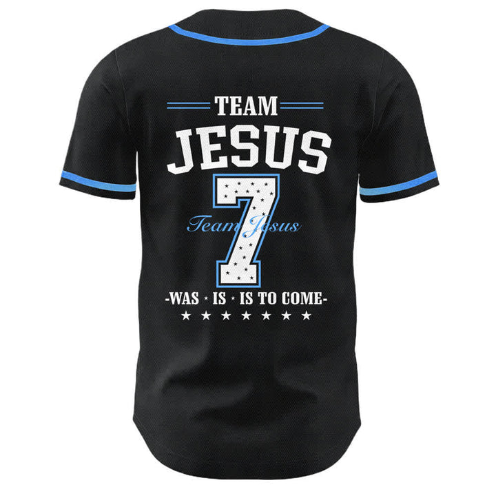 Christianartworkshop Team Jesus Nummer 7 Was Ist Ist Kommt Unisex Baseballtrikot - image 1