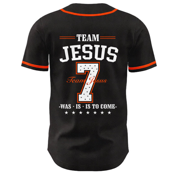 Christianartworkshop Team Jesus Nummer 7 Was Ist Ist Kommt Unisex Baseballtrikot - image 16
