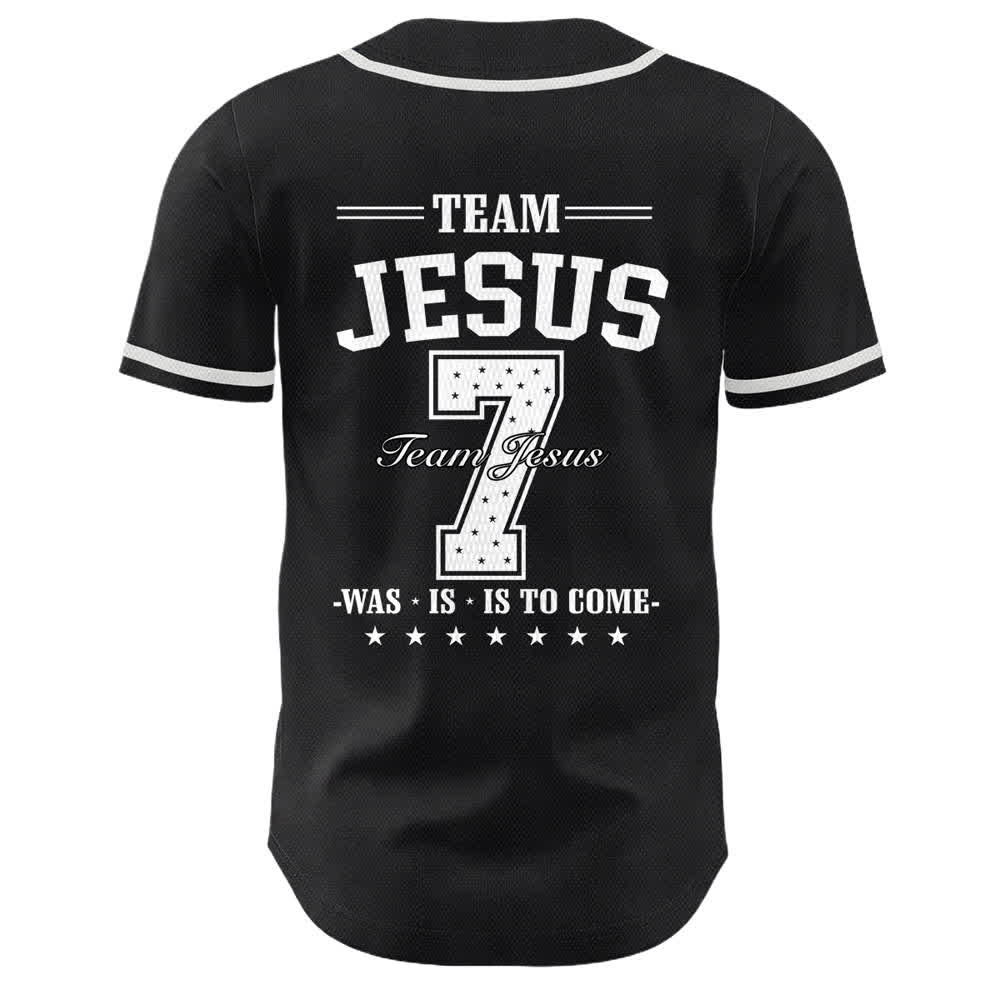 Christianartworkshop Team Jesus Nummer 7 Was Ist Ist Kommt Unisex Baseballtrikot - image 7