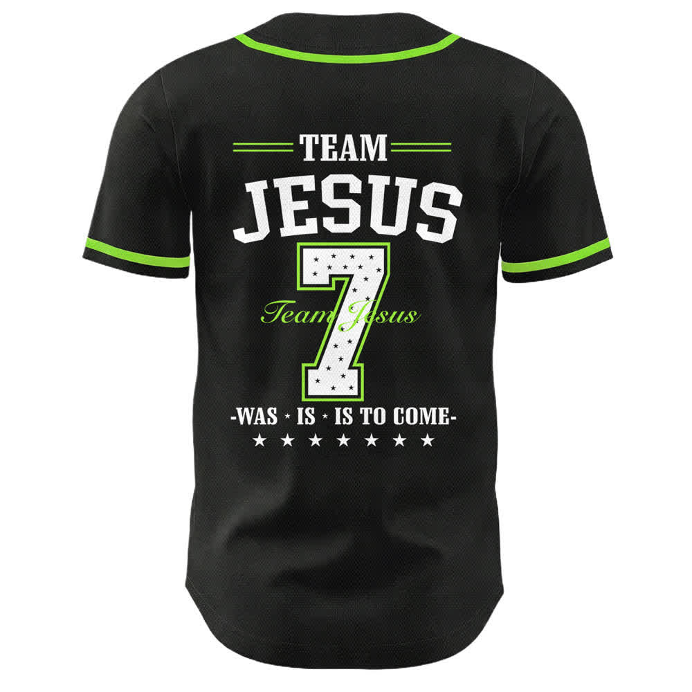 Christianartworkshop Team Jesus Nummer 7 Was Ist Ist Kommt Unisex Baseballtrikot - image 19