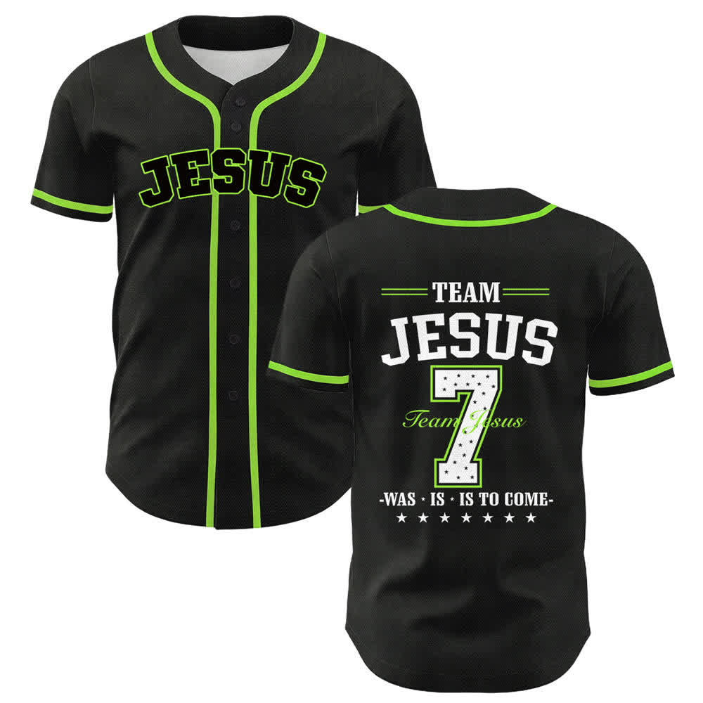 Christianartworkshop Team Jesus Nummer 7 Was Ist Ist Kommt Unisex Baseballtrikot - Hellgrün - 5XL - image 18