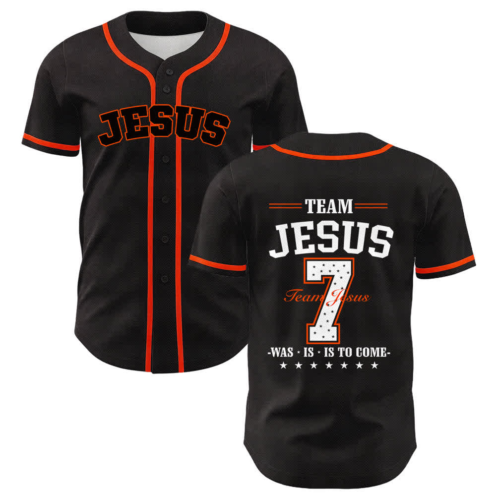 Christianartworkshop Team Jesus Nummer 7 Was Ist Ist Kommt Unisex Baseballtrikot - Orange - 5XL - image 15