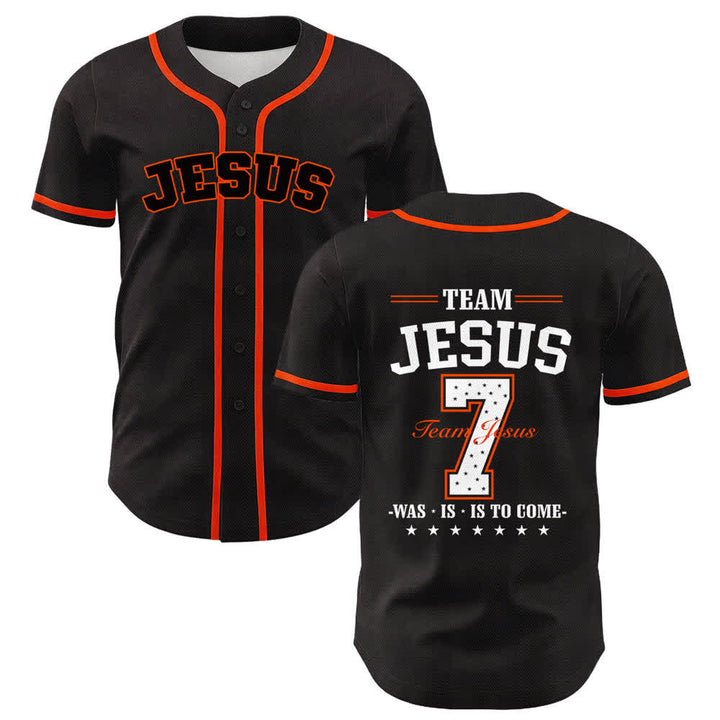 Christianartworkshop Team Jesus Nummer 7 Was Ist Ist Kommt Unisex Baseballtrikot - Orange - 5XL - image 15