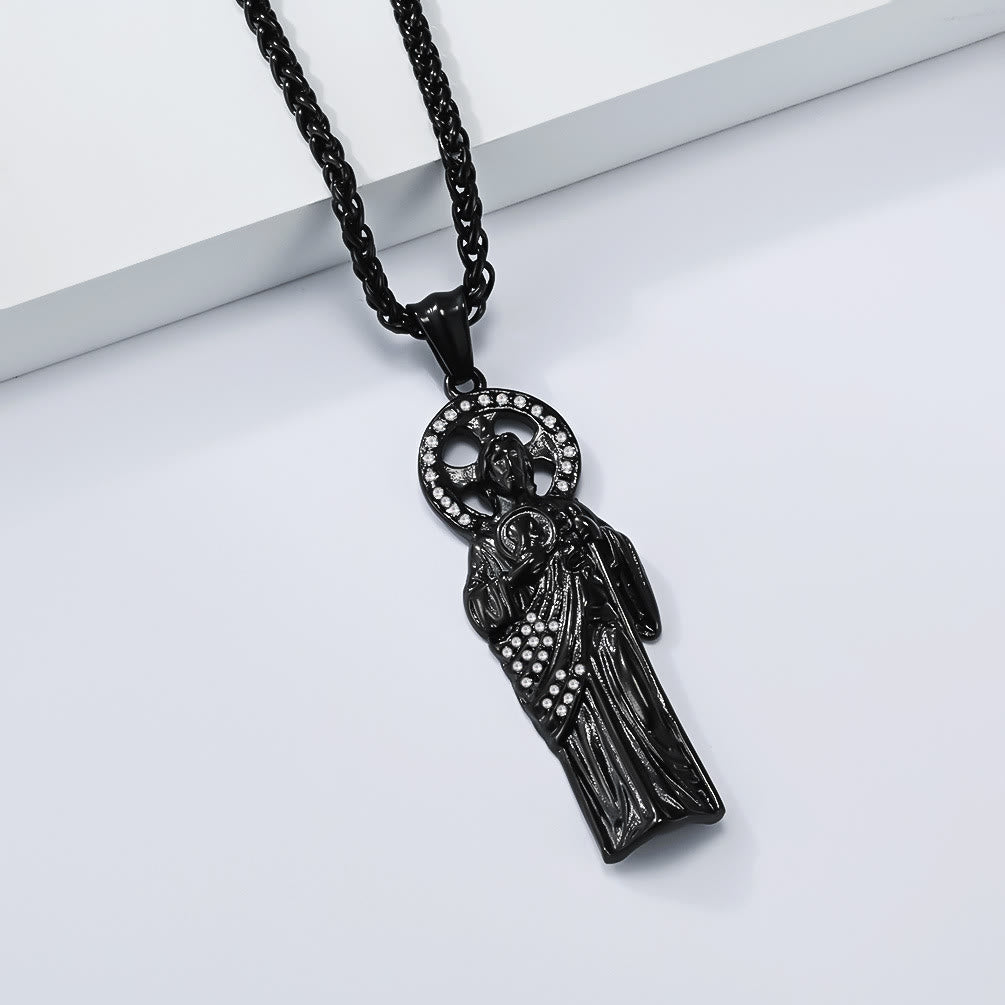 Christianartworkshop Strass-Halo-Anhänger mit dem Heiligen Judas Thaddäus in Kuba: Symbol verzweifelter Rettung - Schwarz - image 6