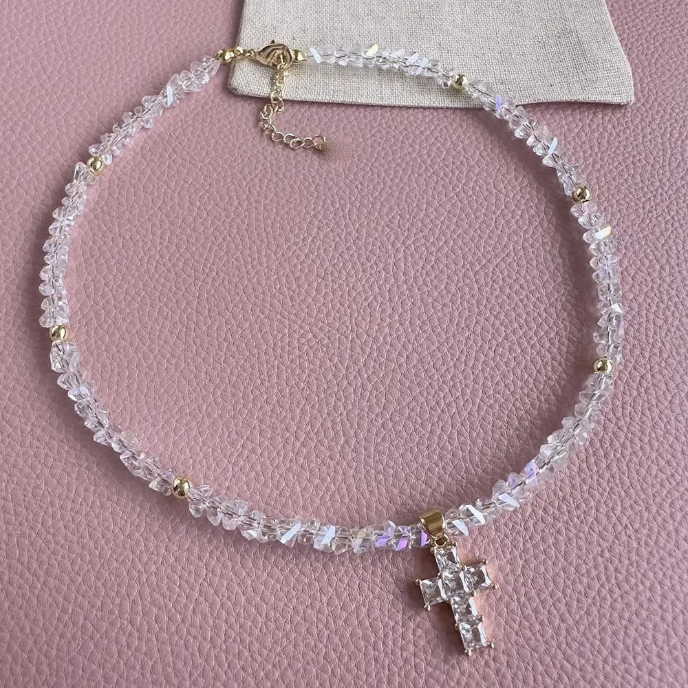 Christianartworkshop Armband mit facettiertem Kristallperlenkreuz: Symbol funkelnden himmlischen Segens - image 6