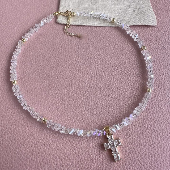 Christianartworkshop Armband mit facettiertem Kristallperlenkreuz: Symbol funkelnden himmlischen Segens - image 6