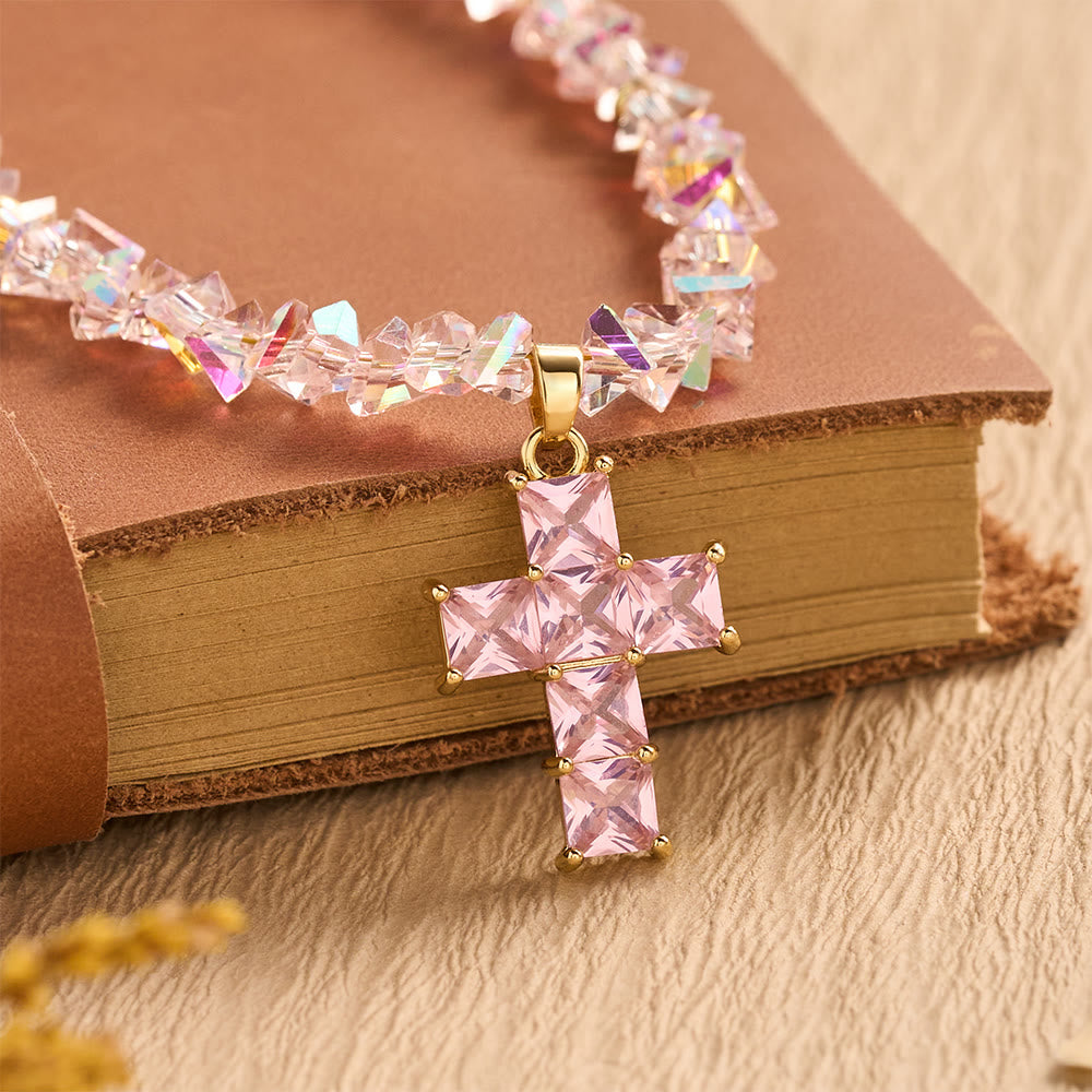 Christianartworkshop Armband mit facettiertem Kristallperlenkreuz: Symbol funkelnden himmlischen Segens - image 9